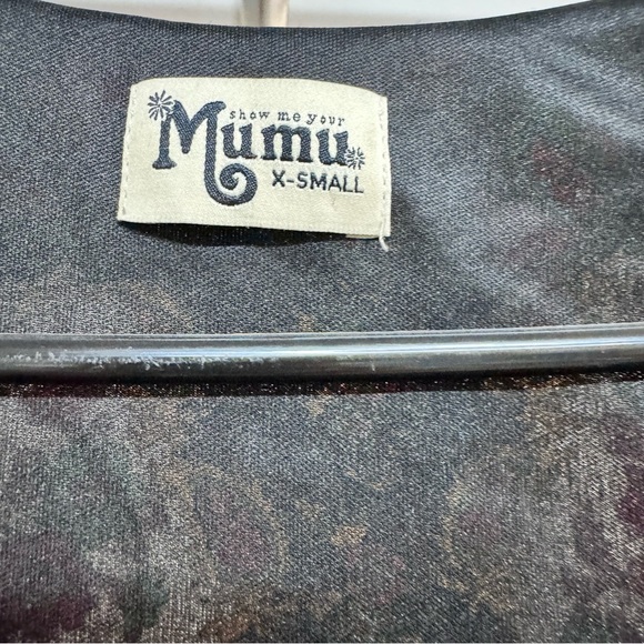 Show Me Your Mumu Margot Mini Dress Size XS Black Pink Floral Print Ruffle - Picture 3 of 5